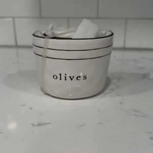 White and Black Olive/Pit Bowl Set